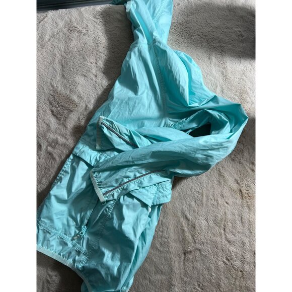 Iviva Light Blue Hooded Rain Jacket With Zipper Pockets Size 8 - Picture 12 of 12